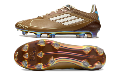 Men's Adidas F50 Elite FG Football Boots - Brown/White/Blue