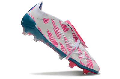 Unisex Adidas Predator Elite Foldover Tongue FG Football Boots - White/Blue/Pink