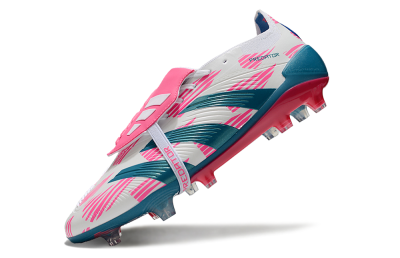 Unisex Adidas Predator Elite Foldover Tongue FG Football Boots - White/Blue/Pink