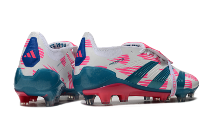 Unisex Adidas Predator Elite Foldover Tongue FG Football Boots - White/Blue/Pink