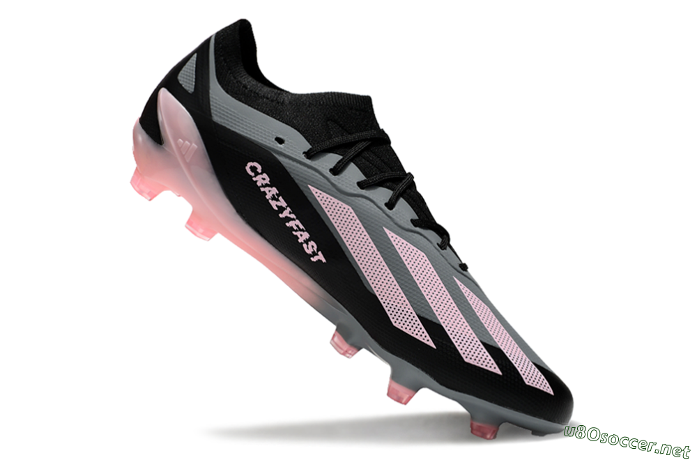 Men's Adidas X Crazyfast.1 FG Football Boots - Grey/Black/Pink 4