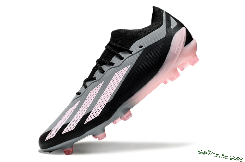 Men's Adidas X Crazyfast.1 FG Football Boots - Grey/Black/Pink 5