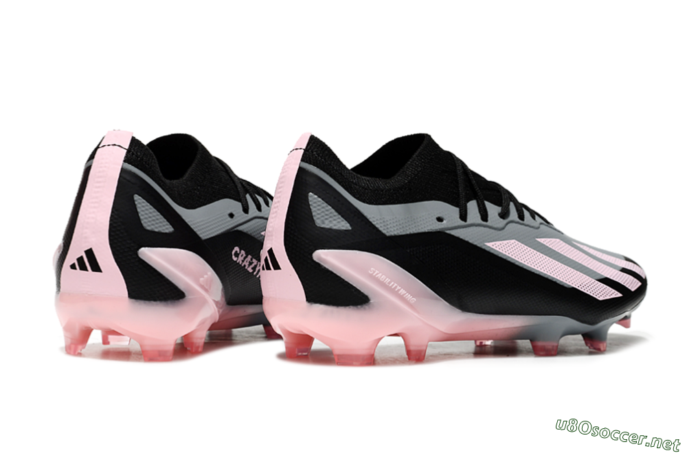 Men's Adidas X Crazyfast.1 FG Football Boots - Grey/Black/Pink 6