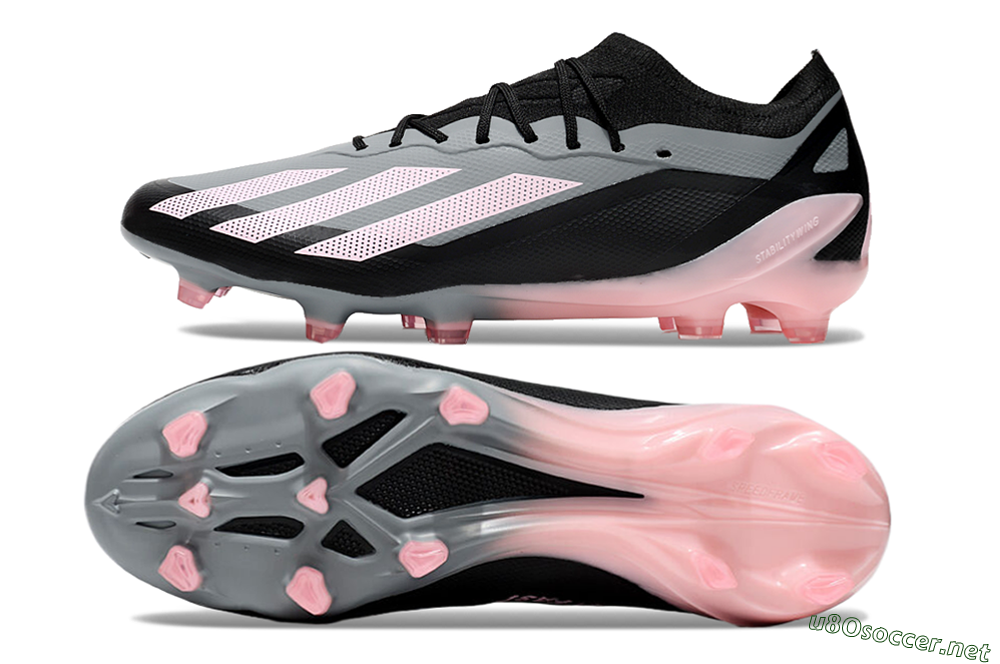 Men's Adidas X Crazyfast.1 FG Football Boots - Grey/Black/Pink 1