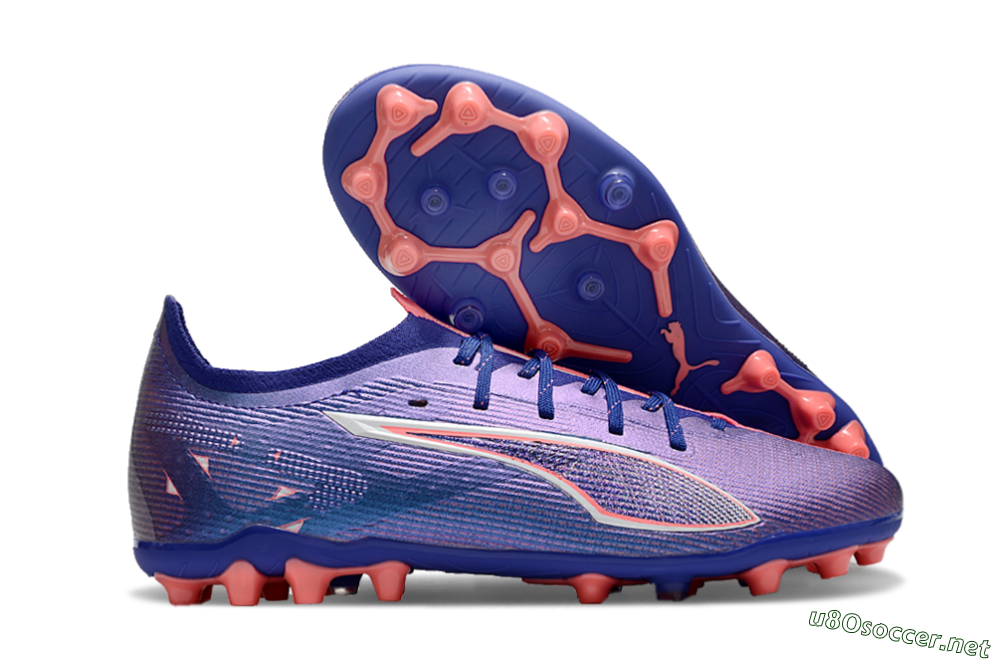Men's Puma Ultra 5 Ultimate MG Football Boots - Purple/Red/White 2