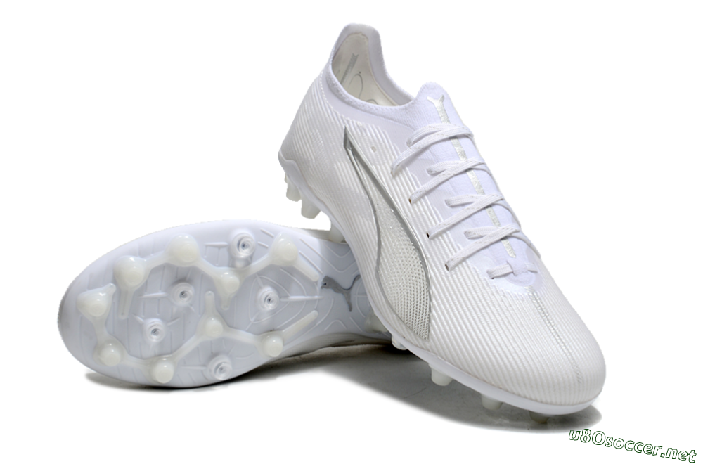 Men's Puma Ultra 5 Ultimate MG Football Boots - White/Silver 3
