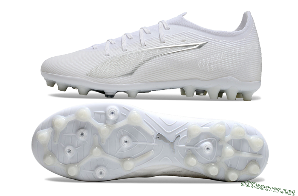 Men's Puma Ultra 5 Ultimate MG Football Boots - White/Silver 1