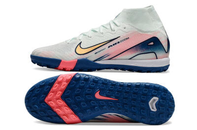 Unisex Nike Air Zoom Mercurial Superfly 10 Elite TF Football Shoes - White/Pink/Blue