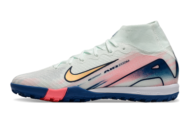 Unisex Nike Air Zoom Mercurial Superfly 10 Elite TF Football Shoes - White/Pink/Blue
