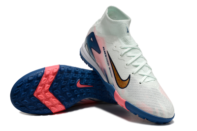 Unisex Nike Air Zoom Mercurial Superfly 10 Elite TF Football Shoes - White/Pink/Blue