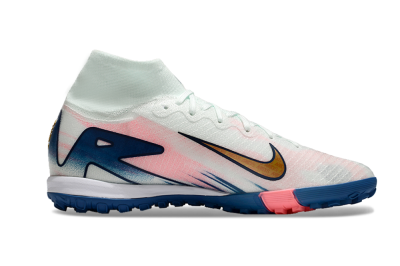 Unisex Nike Air Zoom Mercurial Superfly 10 Elite TF Football Shoes - White/Pink/Blue