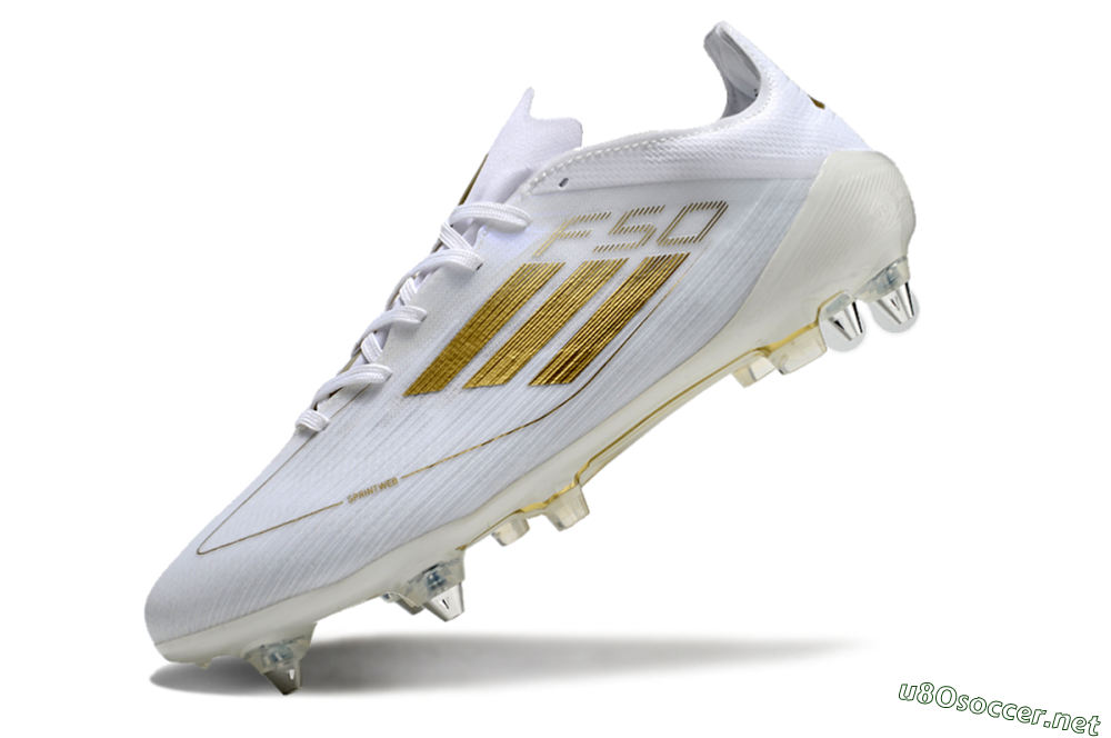 Men's Adidas F50 Elite SG Football Boots - White/Gold 5