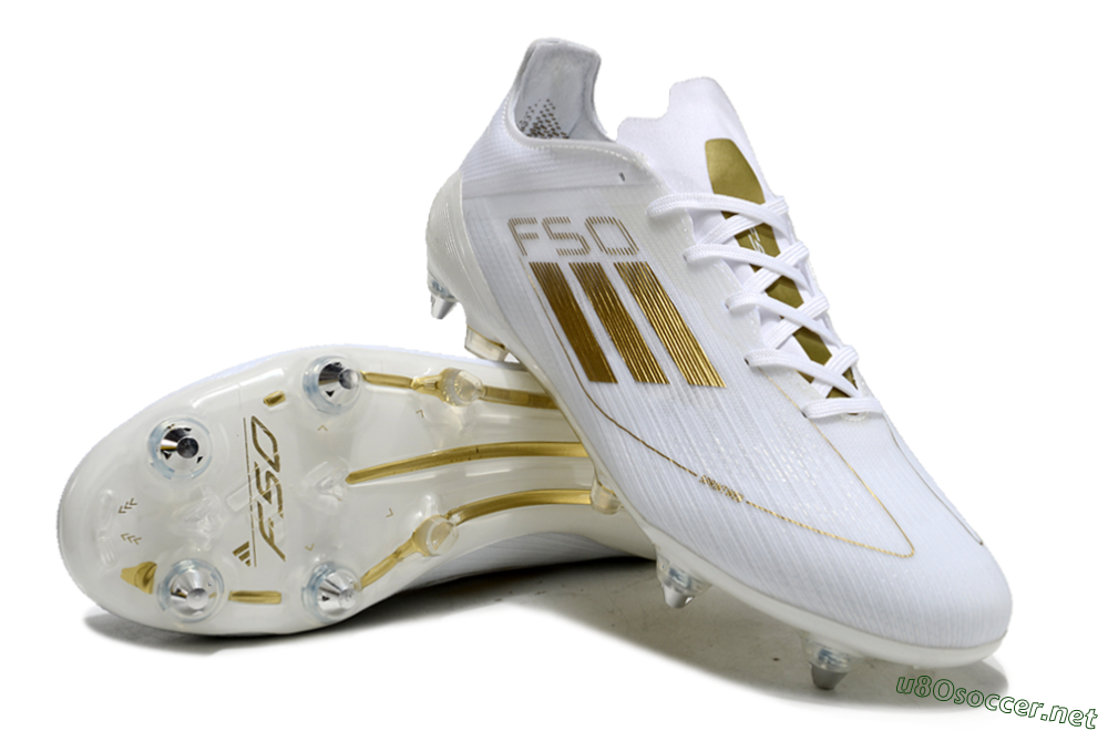 Men's Adidas F50 Elite SG Football Boots - White/Gold 3