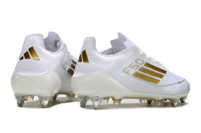 Men's Adidas F50 Elite SG Football Boots - White/Gold