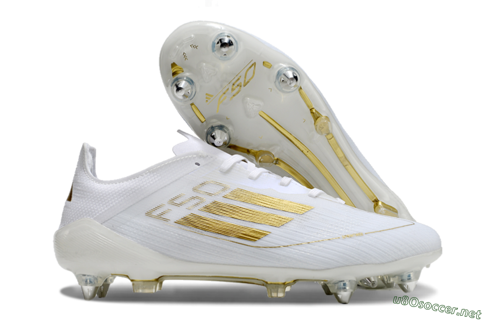 Men's Adidas F50 Elite SG Football Boots - White/Gold 2
