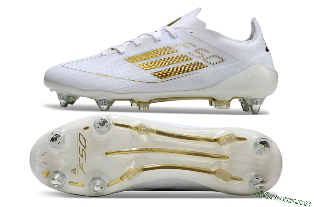 Men's Adidas F50 Elite SG Football Boots - White/Gold 1