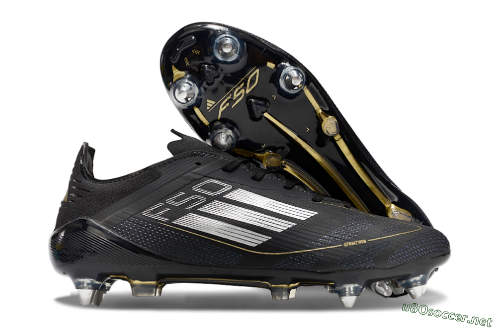 Men's Adidas F50 Elite SG Football Boots - Black/White 2