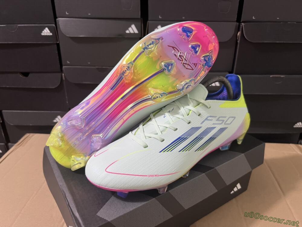 Men's Adidas F50 Elite FG Football Boots - Blue/Pink/Yellow