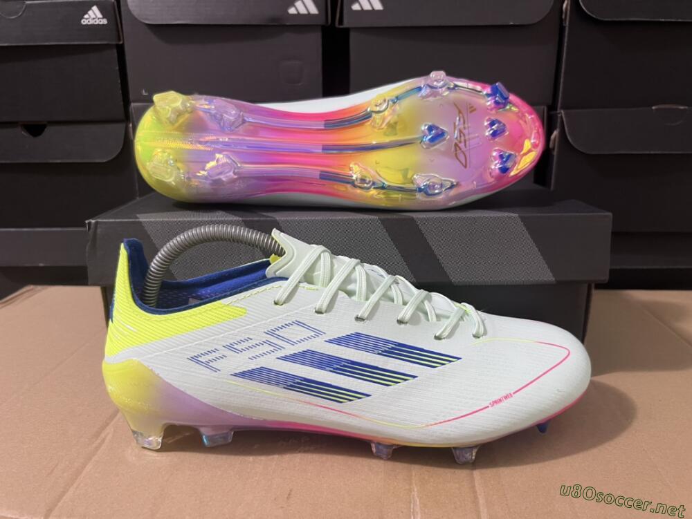 Men's Adidas F50 Elite FG Football Boots - Blue/Pink/Yellow