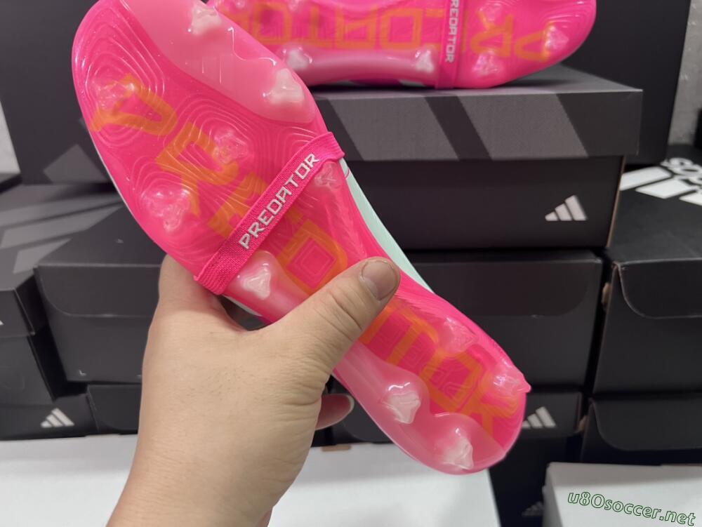 Men's Adidas Predator Accuracy+ Laceless FG Football Boots - White/Pink/Purple