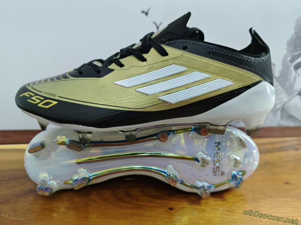Men's Adidas F50 Adizero Messi FG Football Boots - Gold/White/Black