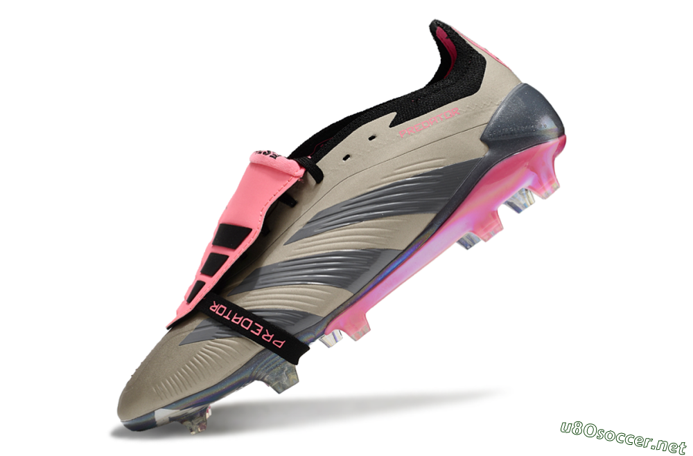 Men's Adidas Predator Elite Foldover Tongue FG Football Boots - Pink/Black/Silver/Gold 5