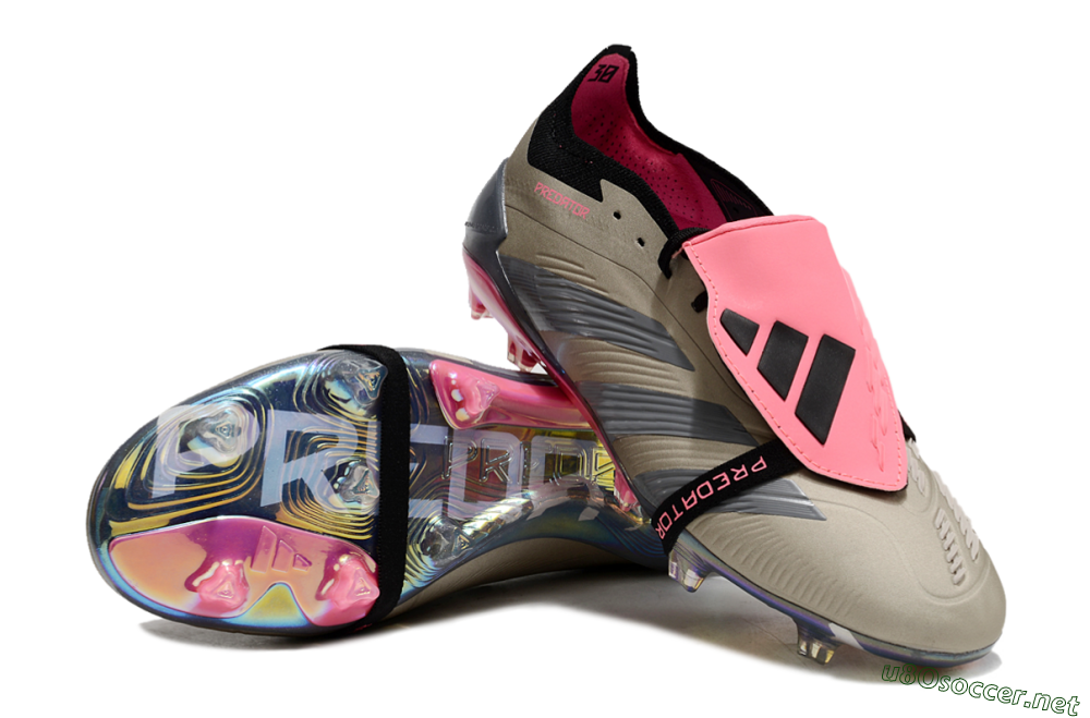Men's Adidas Predator Elite Foldover Tongue FG Football Boots - Pink/Black/Silver/Gold 3