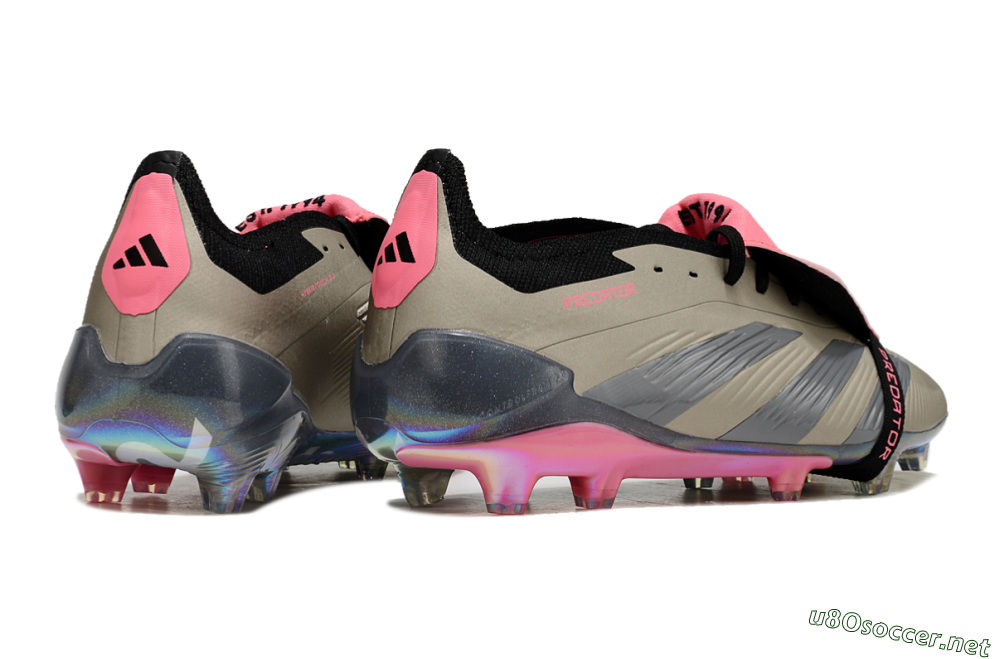 Men's Adidas Predator Elite Foldover Tongue FG Football Boots - Pink/Black/Silver/Gold 6