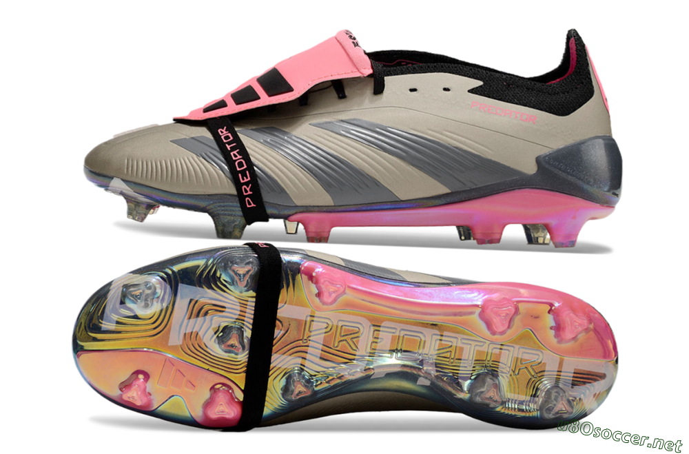 Men's Adidas Predator Elite Foldover Tongue FG Football Boots - Pink/Black/Silver/Gold 1