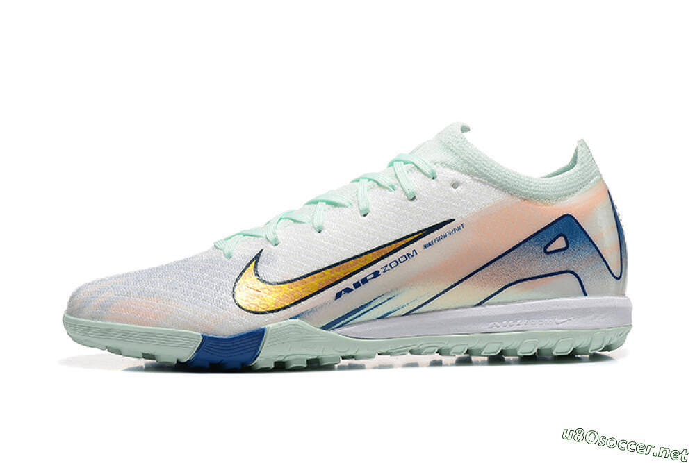 Men's Nike Air Zoom Mercurial Vapor 16 Elite TF Football Shoes - Jade/Blue/Gold 0