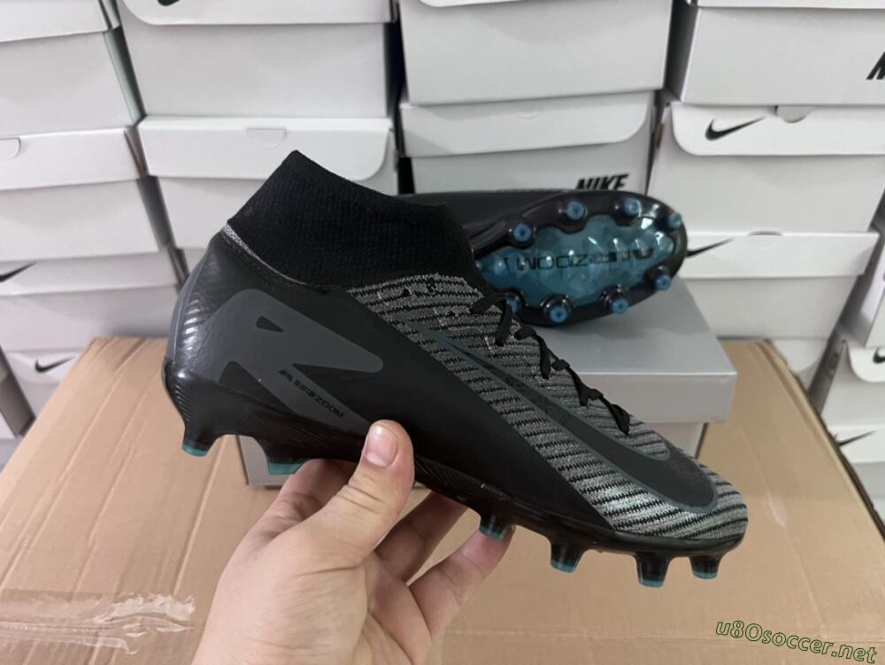 Unisex Nike Air Zoom Mercurial Superfly 10 Elite AG Football Boots - Blue/Silver/Jade