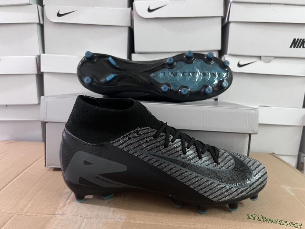 Unisex Nike Air Zoom Mercurial Superfly 10 Elite AG Football Boots - Blue/Silver/Jade