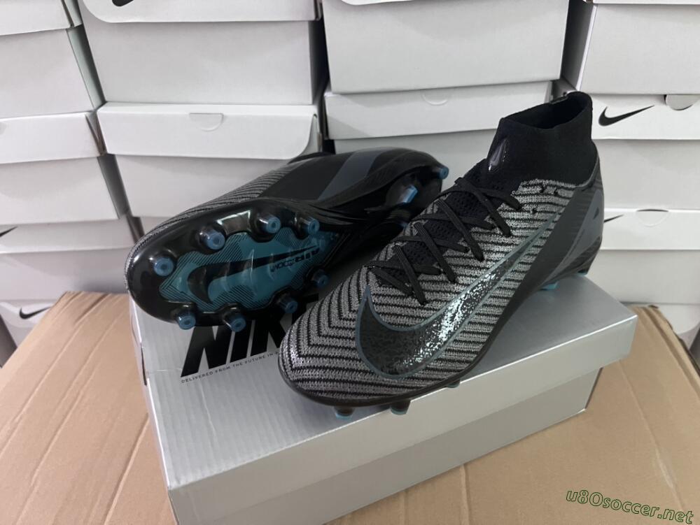 Unisex Nike Air Zoom Mercurial Superfly 10 Elite AG Football Boots - Blue/Silver/Jade