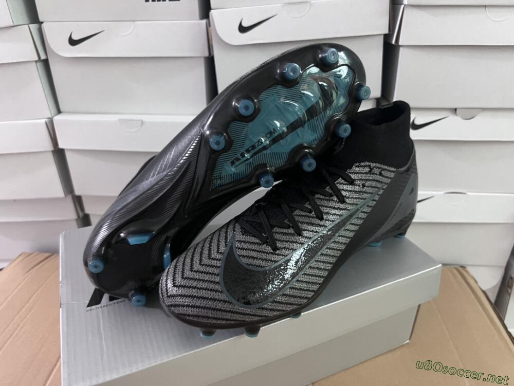 Unisex Nike Air Zoom Mercurial Superfly 10 Elite AG Football Boots - Blue/Silver/Jade