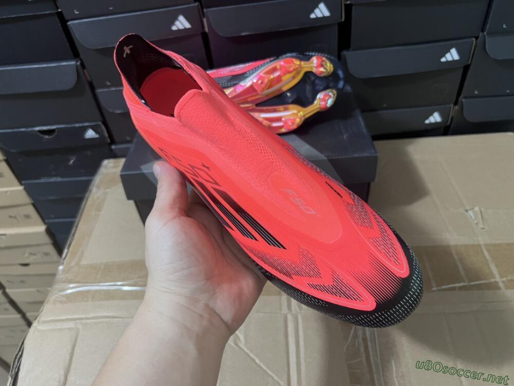 Unisex Adidas F50+ Lightstrike Pro Laceless FG Football Boots - Red/Black/Silver