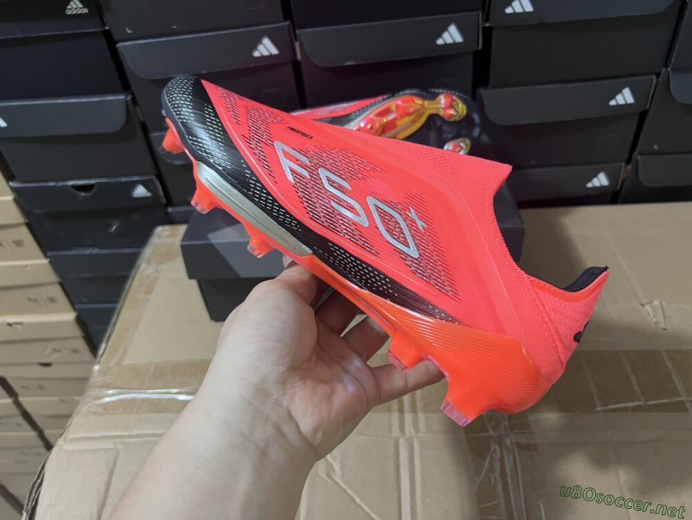 Unisex Adidas F50+ Lightstrike Pro Laceless FG Football Boots - Red/Black/Silver