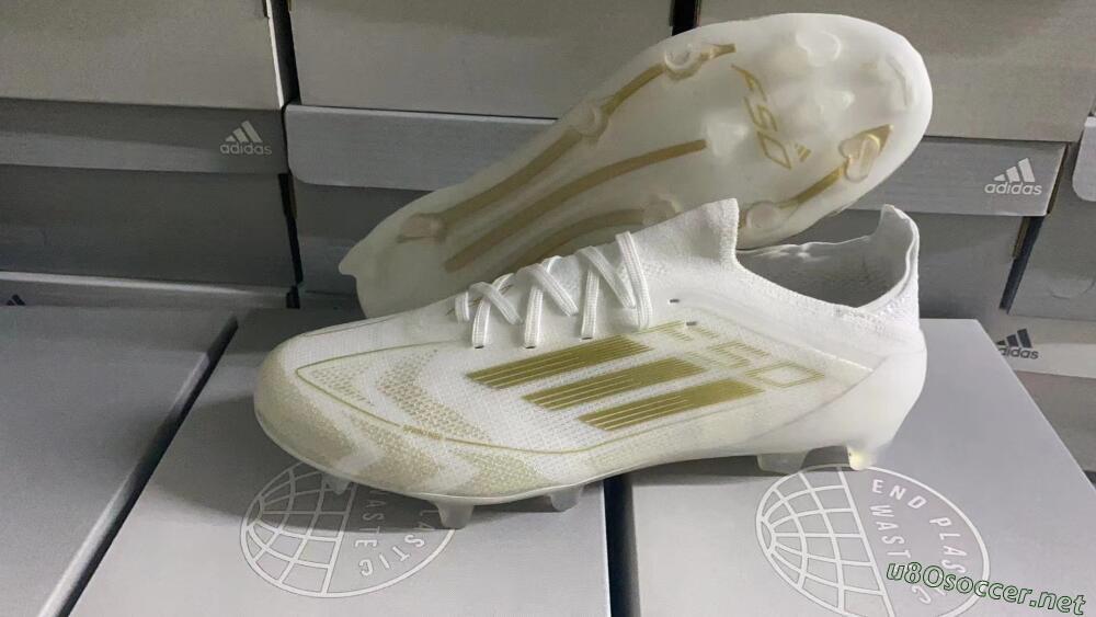 Men's Adidas F50 Adizero FG Football Boots - White/Gold