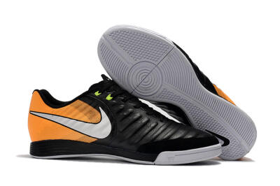 Men's Nike Tiempo Ligera 4 IC Football Shoes - Black/Orange/White