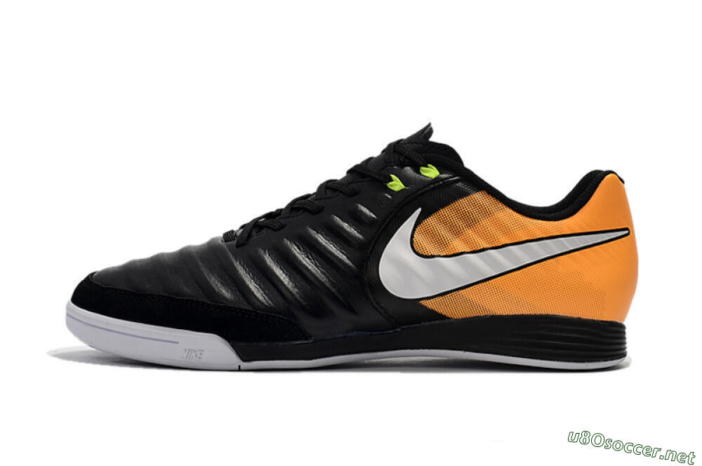 Men's Nike Tiempo Ligera 4 IC Football Shoes - Black/Orange/White 0