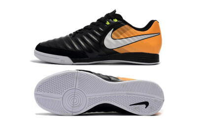 Men's Nike Tiempo Ligera 4 IC Football Shoes - Black/Orange/White
