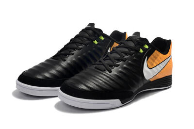 Men's Nike Tiempo Ligera 4 IC Football Shoes - Black/Orange/White