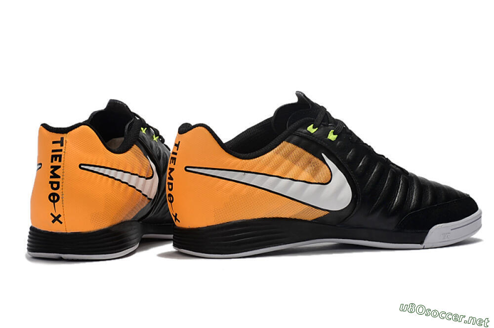 Men's Nike Tiempo Ligera 4 IC Football Shoes - Black/Orange/White 9