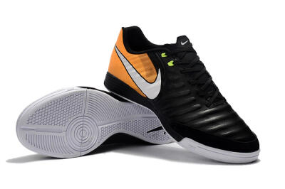 Men's Nike Tiempo Ligera 4 IC Football Shoes - Black/Orange/White