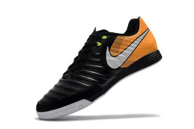 Men's Nike Tiempo Ligera 4 IC Football Shoes - Black/Orange/White