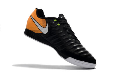 Men's Nike Tiempo Ligera 4 IC Football Shoes - Black/Orange/White