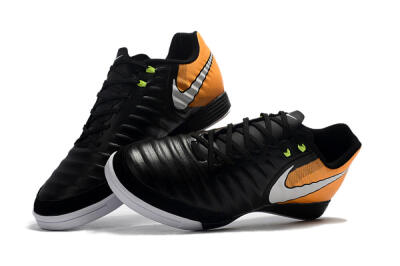 Men's Nike Tiempo Ligera 4 IC Football Shoes - Black/Orange/White