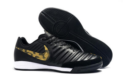 Men's Nike Tiempo Ligera 4 IC Football Shoes - Black/Gold/White