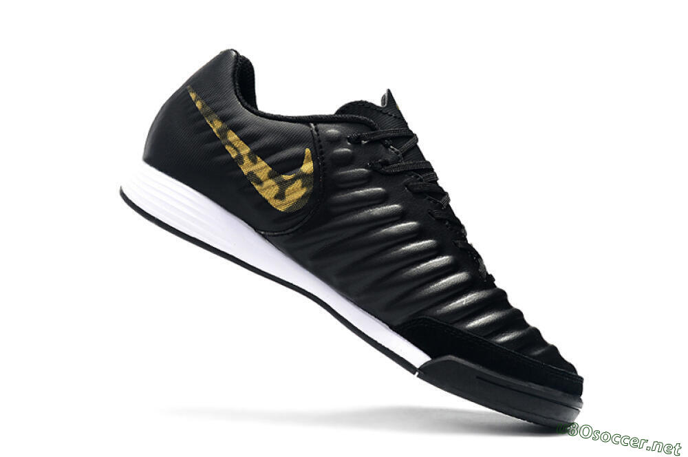 Men's Nike Tiempo Ligera 4 IC Football Shoes - Black/Gold/White 7