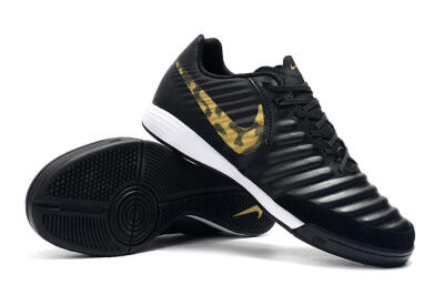 Men's Nike Tiempo Ligera 4 IC Football Shoes - Black/Gold/White