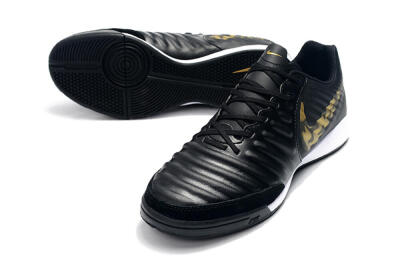 Men's Nike Tiempo Ligera 4 IC Football Shoes - Black/Gold/White